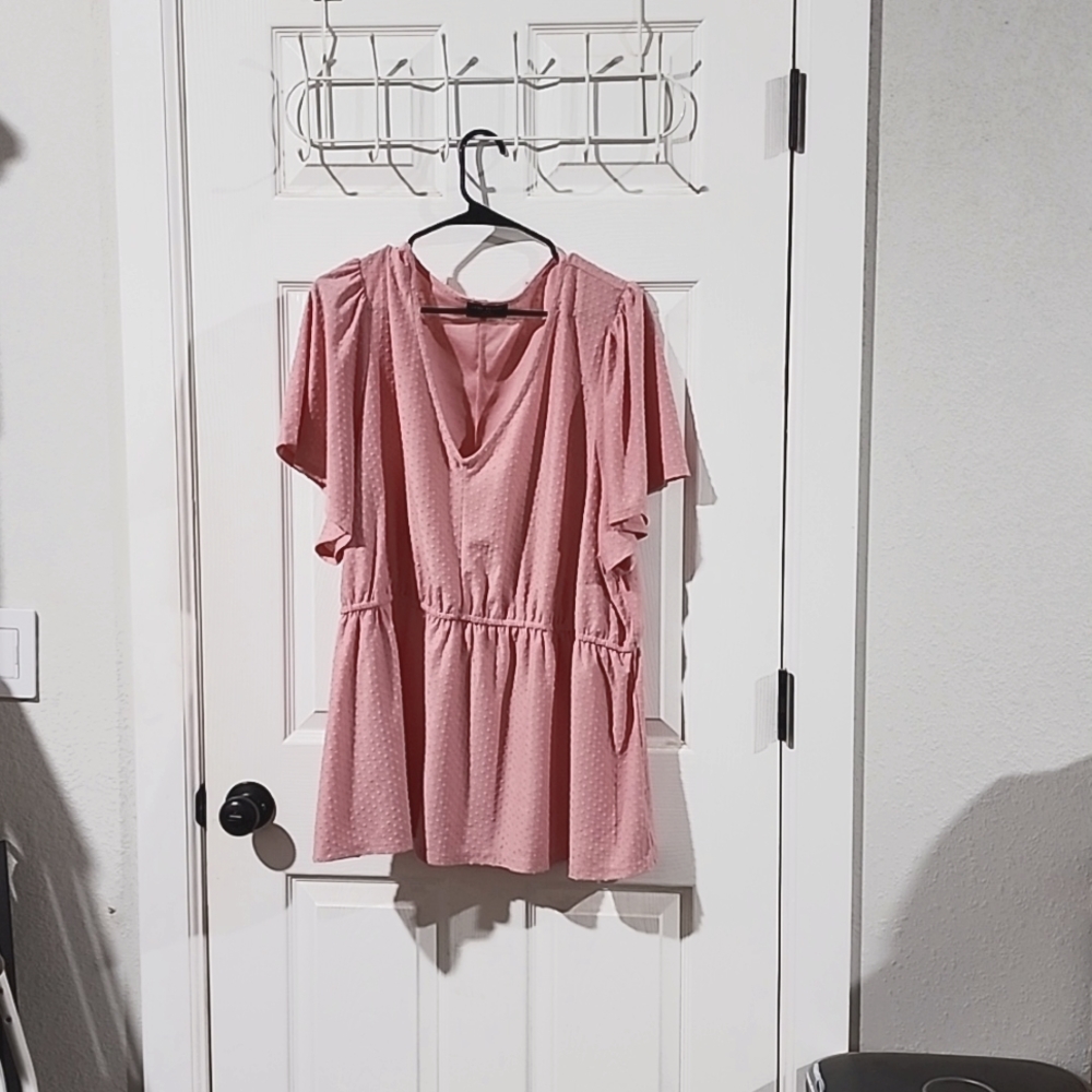 Pink Textured Women's Blouse
